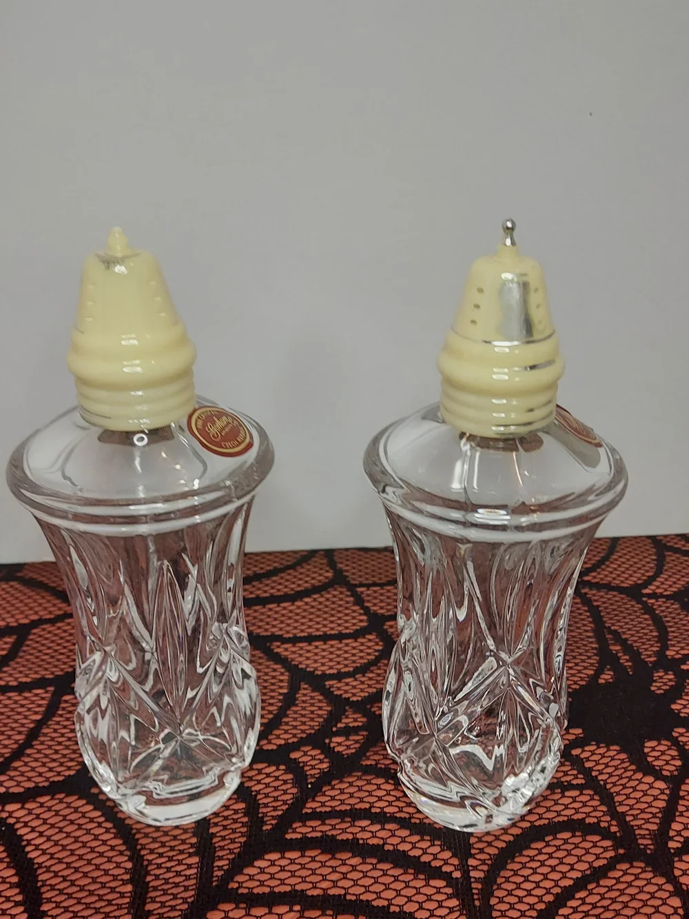 Vintage Gorham Fine Crystal Salt & Pepper Shakers Czech Republic